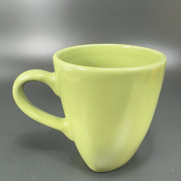 Buffalo China Lime Rickey Green Stoneware Ceramic Coffee Mug Cup Set 2 Oneida - Picture 3 of 13
